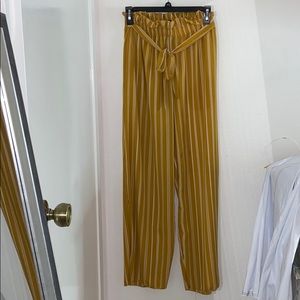 Mustard yellow wide leg pants